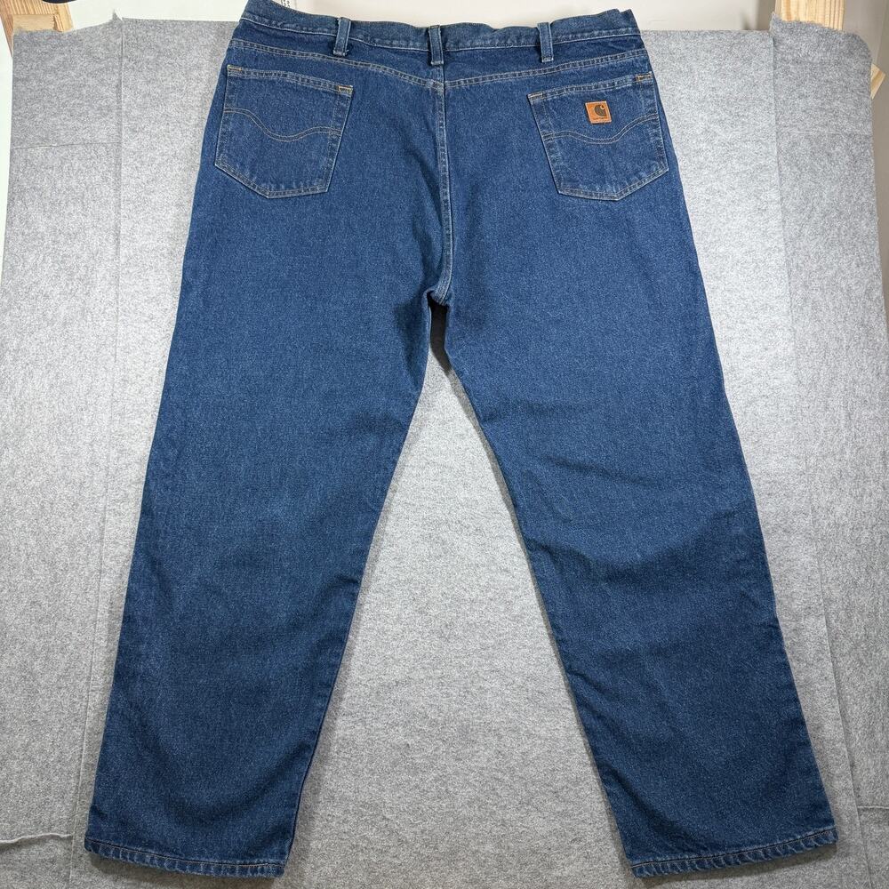 Carhartt Relaxed Fit Jeans Men 46x30 Dark Blue Denim Heavy Duty Workwear Durable